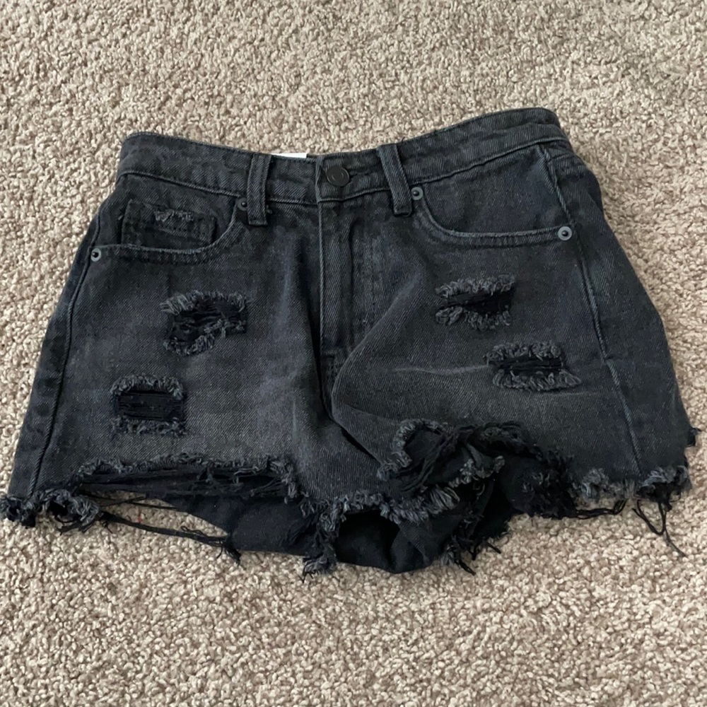 Black jean shorts